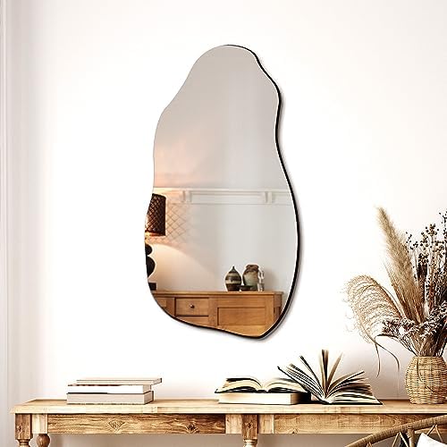 TRAHOME 32'' x 18'' Irregular Asymmetrical Wall Mirror by TRAHOME