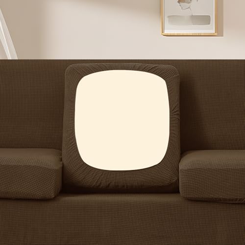 U-NICE HOME 4 Pieces Oversized Stretch Couch Cover Slipcover, Brown - Image 3