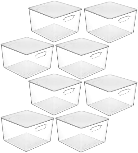 Vtopmart 8 Pack Extra Large Clear Stackable Storage Bins with Lids for Cube by Vtopmart