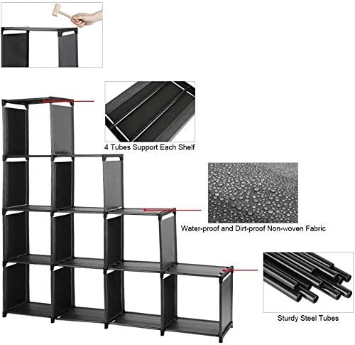 10-Cube Storage Organizer Rack, Staircase Organizer Modular Bookcase - Image 4