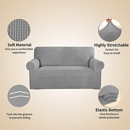 Easy-Going Stretch 4 Seater Oversized Sofa Couch Cover Light Gray - Image 4