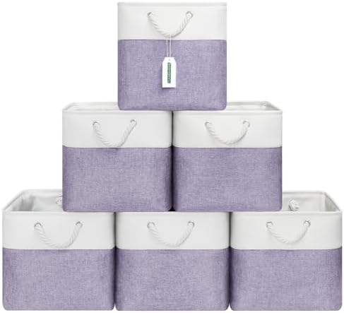 ECDYQXVU 13x13x13 Inch Storage Cube Bins Foldable Organizer Baskets 6 Pack by ECDYQXVU