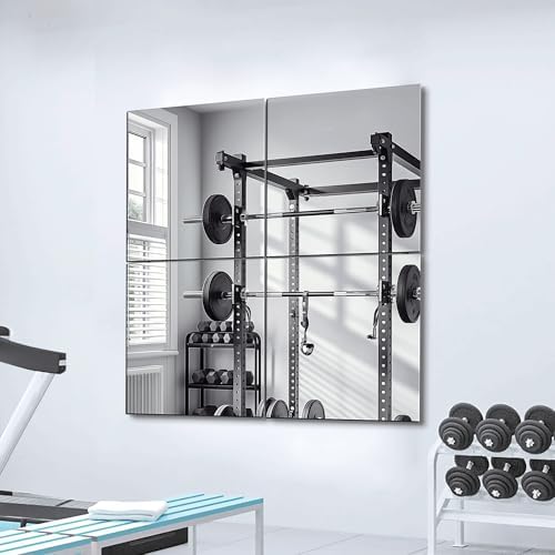 Delma Frameless Mirror Tiles 20"x20"x4 Pcs Wall Mounted - Image 2