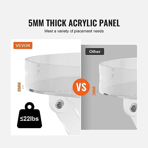 VEVOR Acrylic Folding Tray Table, Acrylic End Table with Folding X Leg, Clear Acrylic Side Table for Coffee, Drink, Food, Snack for Living Room & Bedroom - Image 6