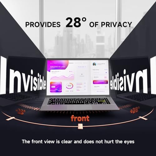 Mamol 15.6 Inch Laptop Privacy Screen Filter for 16:9 Widescreen Display, Eye Protection Anti Glare & Blue Light Filter, Privacy Screen Protector for 15.6" Laptop - Image 3