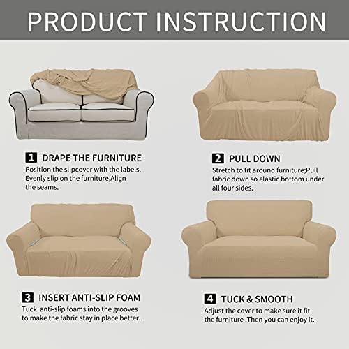 Easy-Going Stretch Oversized Chair Slipcover with Arm Washable Sand - Image 6