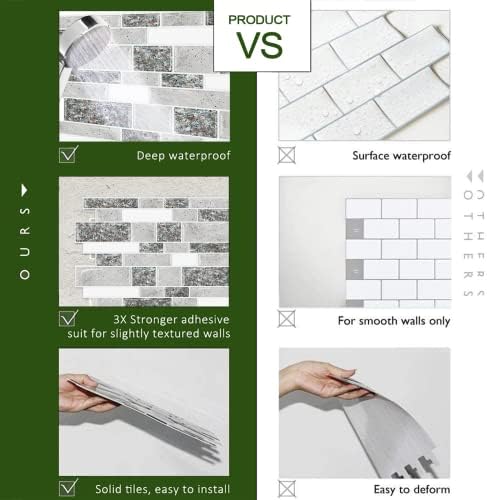 STICKGOO Peel and Stick Wall Tile Self-Adhesive Backsplash Thicker Design - Image 4