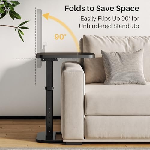 Adjustable Height TV Tray Table for Couch, Flip-Top Design - Image 6