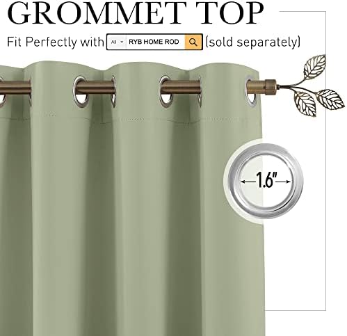 RYB HOME Privacy Curtain for Sliding Glass Door Basement Bedroom Closet - Image 2