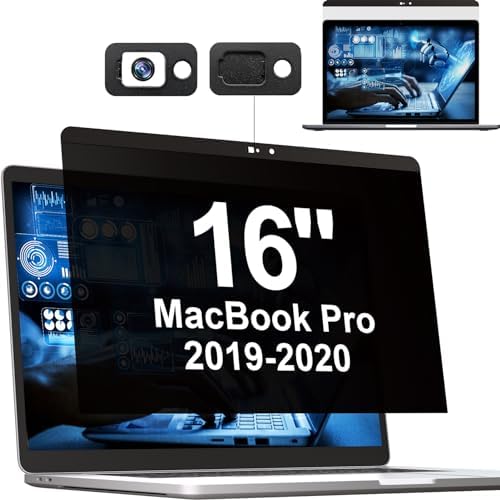 Mamol Privacy Screen MacBook Pro 16 Inch 2019 (A2141), Magnetic Removable Anti Glare Blue Light Filter Privacy Screen Protector with Webcam Cover for 16'' Apple Mac Laptop by Mamol