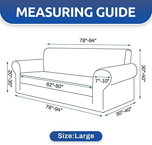 KEKUOU Stretch Couch Covers for Sofa, 3 Cushion Couch Slipcover,Golden - Image 4