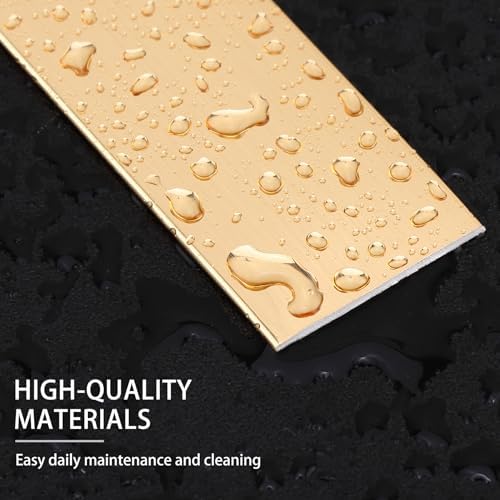 Lunghaa Peel and Stick Finish Molding Trim, Flexible Decoration Strip for Wall Tile Edge, Mirror, Cabinet, Furniture and DIY Home Decoration (Brushed Gold, 16.4 ft x 0.4 in) - Image 5