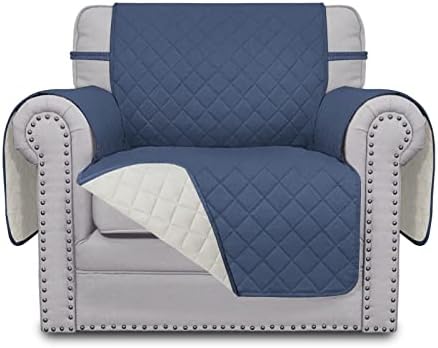 Easy-Going Reversible Couch Cover, Small Chair, Dark Blue/Ivory by Easy-Going