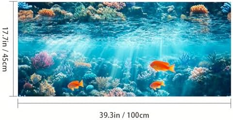 HOMETITUTE Rainbow Underwater Coral Reef Window Cling 39.3x17.7 Inch PVC - Image 3