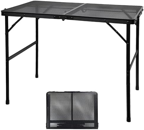 GREGIN Folding Camping Grill Table, Outdoor Metal Table. Foldable, Portable by Unknown