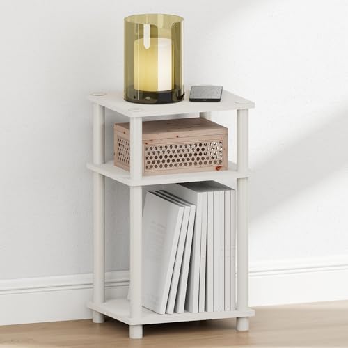 Furinno JUST Toolless 3-Tier Night Stand, Open Storage, White - Image 3