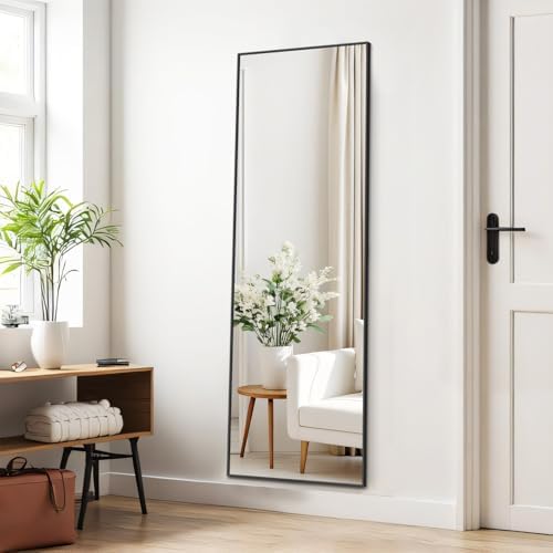 Mirror Full Length, Upgraded 16"x59" Body Wall Mirrors with Shatter-Proof Glass, Floor Standing, Hanging or Leaning, Tall Mirror with Stand Aluminum Alloy Frame for Bedroom Cloakroom - Image 4