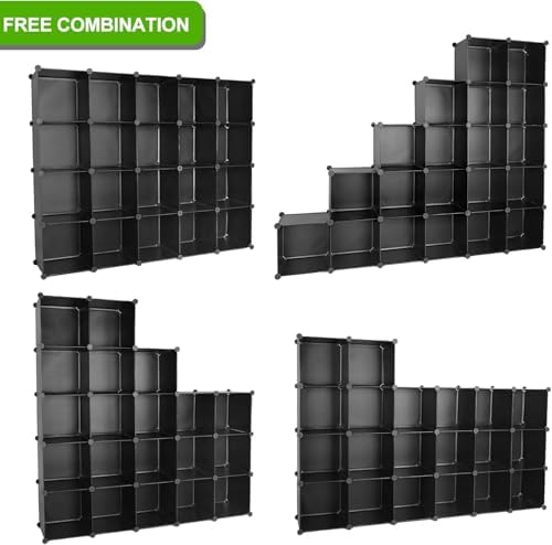 Cube Storage Organizer, DIY Plastic Closet Cabinet Modular Bookcase, Storage Shelves for Bedroom Living Room, Office（20-Cube，Plastic） - Image 4