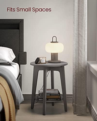 VASAGLE Round Side Table with Lower Shelf, End Table for Small Spaces - Image 4