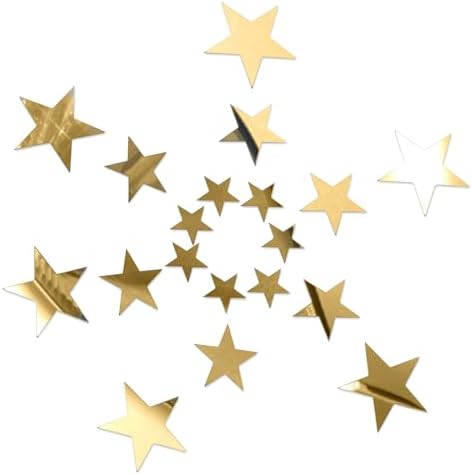 Dimeho 40 Pcs Gold Stars Mirror Wall Stickers, Removable Star Wall Decals 3D Acrylic Mirror Walls Decorations Star Stickers Adhesive Art Decal for Bedroom Living Room Home Walls DIY Decor (Gold Stars) by Dimeho