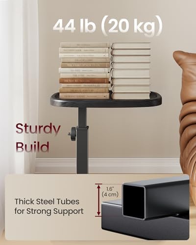 VASAGLE C Side Table Adjustable Height, Couch Sofa End Table, TV Tray - Image 5