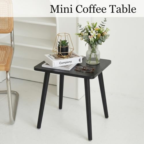 FORAOFUR Side Table, Modern Accent End Table with Wooden Legs, Easy to Assemble Mini Living Room Table for Sofa Bedroom, Minimalist Black Furniture for Small Apartments and Limited Spaces - Image 4