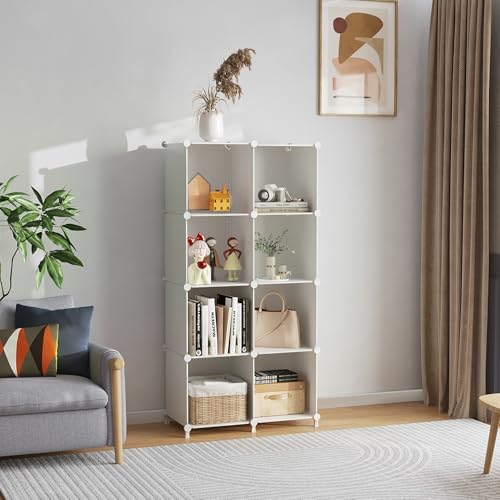 AWTATOS 8 Cube Storage Organizer, Closet Organizer Storage Shelf, White - Image 2