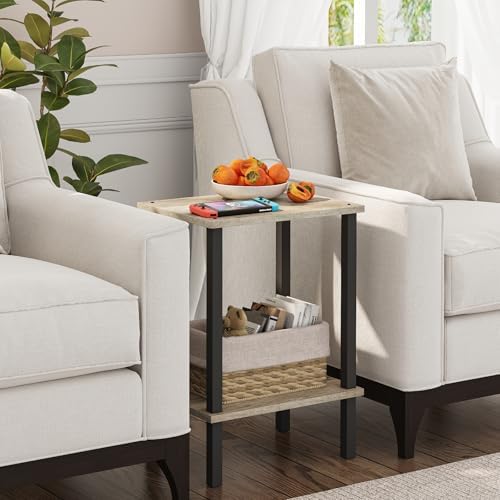 TUTOTAK End Table, Side Table, Nightstand, 2-Tier Storage Shelf - Image 5