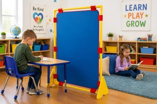 Classroom Divider for Room Separation - Legs Included & Reduce Noise - Play Panels for Kids - Classroom Dividers Partitions for Kids Room Divider for Kids - Room Divider Panel Playpanel Blue - Image 7