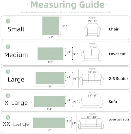 Couch Cover for Dogs Washable Sofa Cover, Sectional Couch Covers, Sofa Covers for 2 Cushion Couch, Non Slip Stripe Sofa Slipcovers Furniture Protector (Eucalyptus Green 91x102) - Image 2