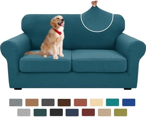XINEAGE 3-Piece Stretch Loveseat Sofa Cover, Washable Couch Covers for Dog by XINEAGE
