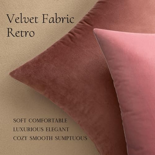 MIULEE Velvet Throw Pillow Covers 18x18 Inch Pack of 2 Jam - Image 5