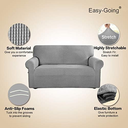 Easy-Going Stretch Oversized Sofa Couch Slipcover Washable Light Gray - Image 3