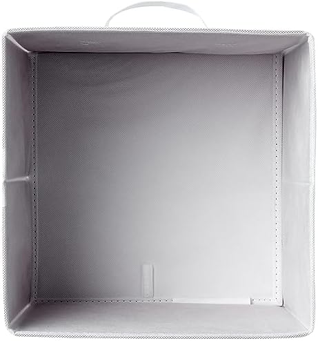 Amazon Basics Collapsible Fabric Storage Cubes Organizer with Handles, Sturdy Storage Bins, White, 10.5-x-10.5-x-11-inch, 6-Pack - Image 3