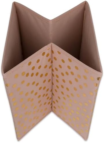 DII Woven Polyester Storage Bin, Polka Dot, Pink & Gold, Small Set of 4 - Image 2