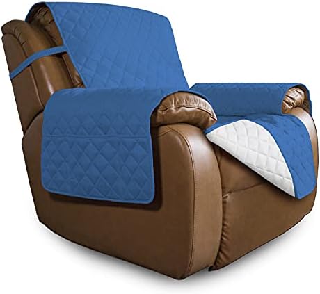 Easy-Going Reversible Couch Cover, Oversized Recliner, Blue/Ivory by Easy-Going