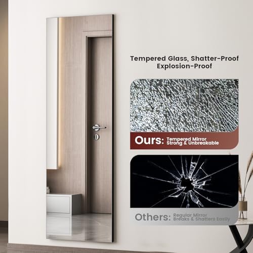 Kosmonia Full Length Mirror 64"x21" Frameless Floor Mirror Distortion Free - Image 7