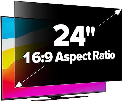 [2-Pack] HD Computer Privacy Screen 24 inch, Upgraded Computer Privacy Screen for 16:9 Widescreen Removable Anti Glare Cover and Blue Light UV-Blocking Filter by HOME