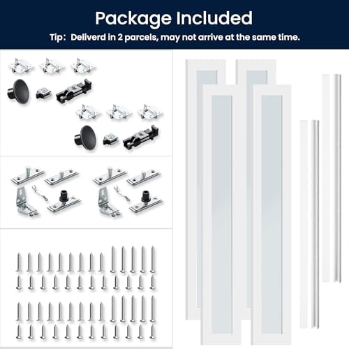 Bifold Doors 48 x 80, Bifold Mirror Closet Doors with Hardware Kit - Image 6