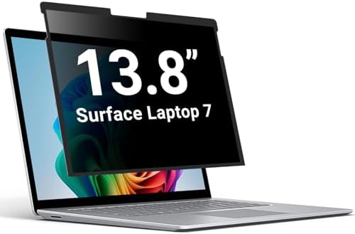 ZOEAGG Privacy Screen for Surface Laptop 13.8 inch,Removable Surface Laptop 7 Privacy Screen,Reusable Easy Installation Anti-Spy Anti-Glare Anti Blue Light for Microsoft Surface Monitor by ZOEGAA