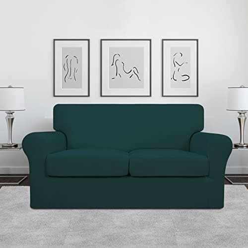 Easy-Going 3 Pieces Stretch Loveseat Couch Cover for 2 Cushion Washable - Image 2