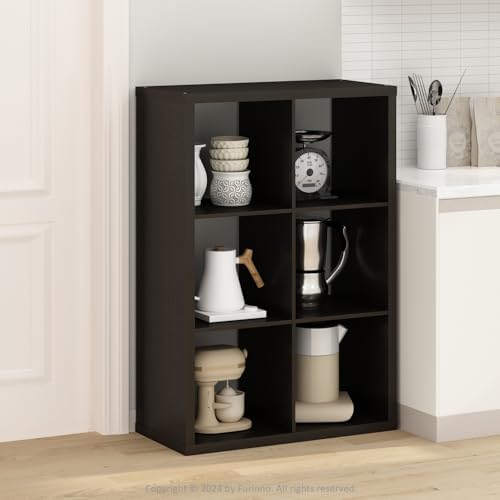 Furinno HERMITE 6-Cube Kitchen Island, Extra Thick Coffee Bar, Dark Oak - Image 2