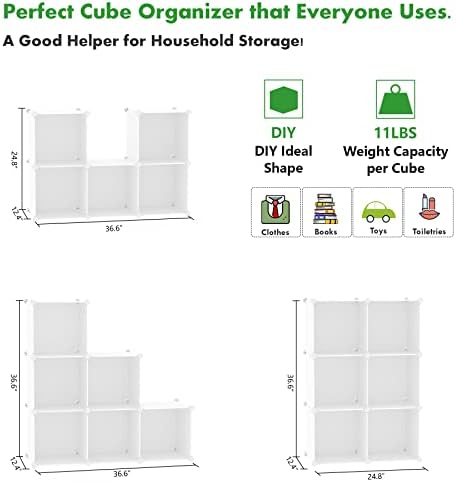 C&AHOME 6-Cube Storage Organizer Cube Shelf Closet Storage Bookcase, Milky - Image 6