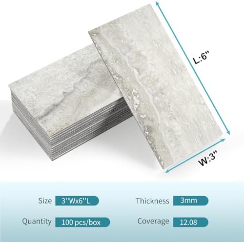 Vamos Tile 4-Piece Beige Mixed Grey Peel and Stick Backsplash Seamless Tile - Image 2