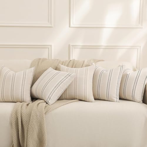 Hckot Stripe Throw Pillow Covers 26x26 Large Square Khaki Pillow Cover - Image 5