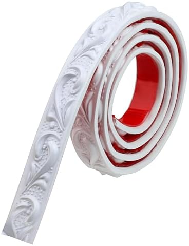 Duzzy Molding Trim Wall Trim, 16.4 Feet Self-Adhesive Flexible DIY Peel and Stick Crown Molding Ceiling Molding Suitable for Mirror Edge, TV Background Wall, Home Wall Decor (White) by Duzzy