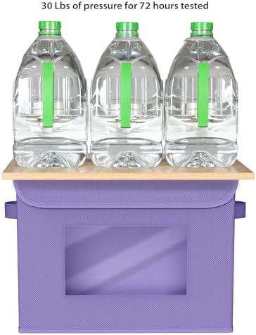 Univivi Fabric Foldable Storage Bins with Lids, 4 Pack, Purple - Image 3