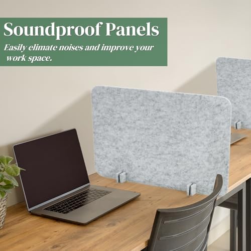 Eorbow 6 Pack Acoustic Desk Privacy Panel, 24" x 16" Freestanding Desk Dividers, Noise Reducing Table Partition with Support Feet, Stand Up Sound Proof Pad for Office Classroom Home - Image 7