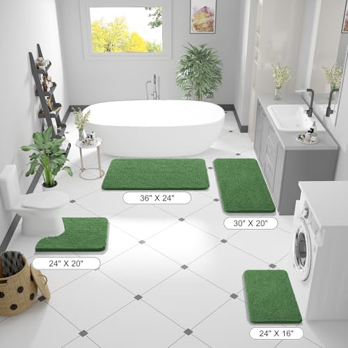 OLANLY Bathroom Runner Rugs 59x20, Extra Soft Absorbent Chenille Bath Rugs - Image 2