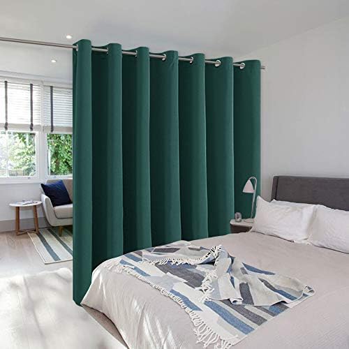 NICETOWN Thermal Insulated Room Dividers Curtains Screens Partitions, Full-Length Grommet Top Room Screen Divider Curtain Panel for Space Solution (Hunter Green, 1 Pack, 12.5ft Wide x 8ft Long) by NICETOWN